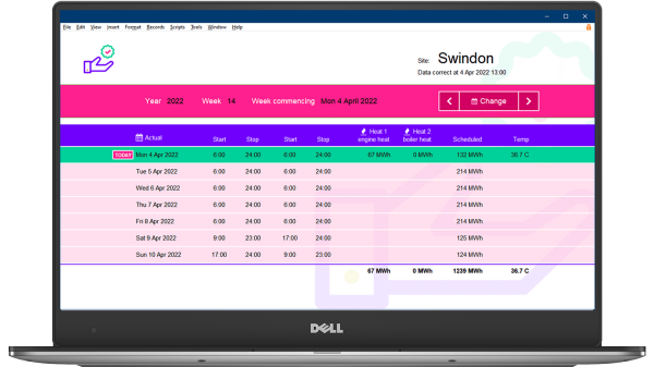 A control dashboard for the power generation industry.